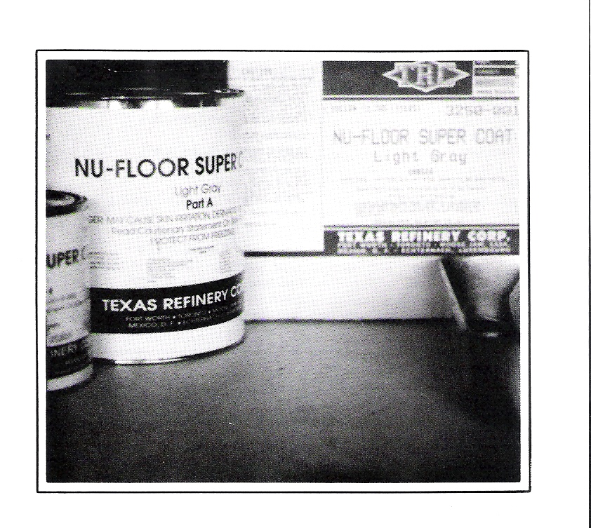 NU-FLOOR SUPER COAT provides a protective tile-like finish for floors which seals out damaging chemicals and improves its appearance. It also serves as an excellent anti-graffiti coating for outside concrete or masonry surfaces